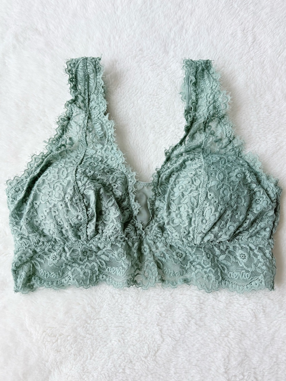 Aerie Lace Bralette in Light Blue Green, M